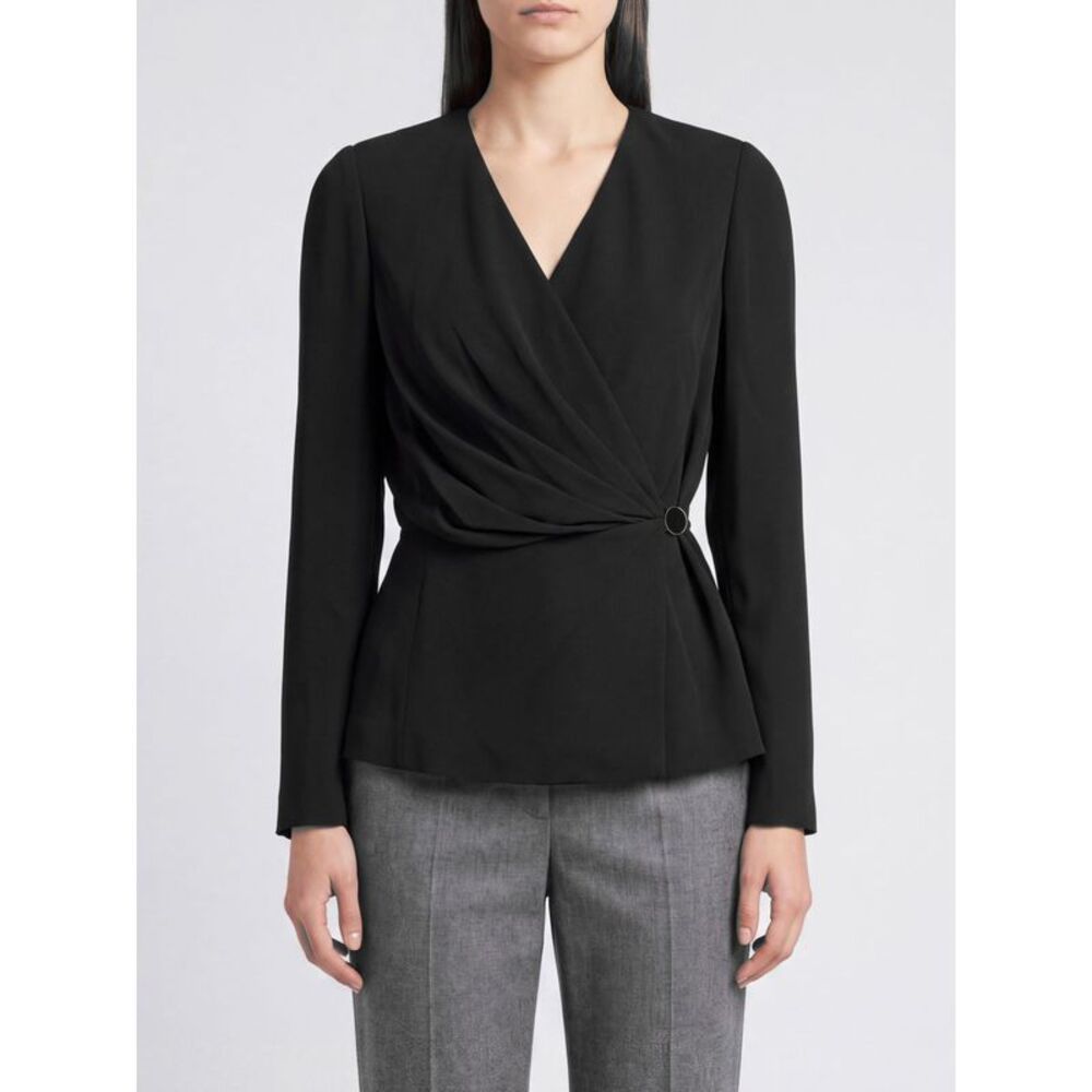 Chloe Women Chloe Draped V-Neck Long-Sleeved Viscose Blouse